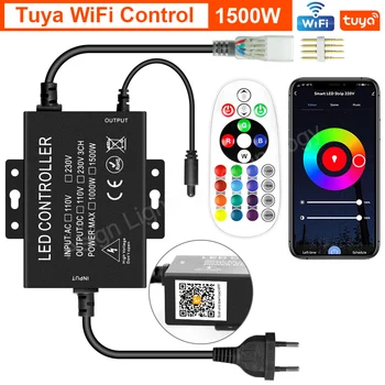 Пульт Дистанционного Управления/Bluetooth/Tuya WiFi RGB Controller 750W 1500W 4Pin 220V EU Plug Адаптер Питания Для Светодиодной Ленты RGB Neon Light