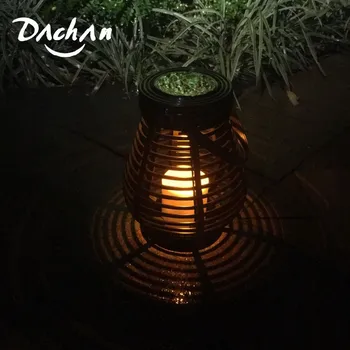 Светодиодный водонепроницаемый фонарь-свеча на солнечных батареях, уличный фонарь из ротанга, светильник для украшения сада, двора, уличных елочных фонарей, светодиодных фонарей