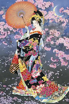 Набор для девочек Вышивка Японская красота Рукоделие Люди 14-каратный Холст Без печати Наборы для вышивания крестиком Ручной работы Художественный декор