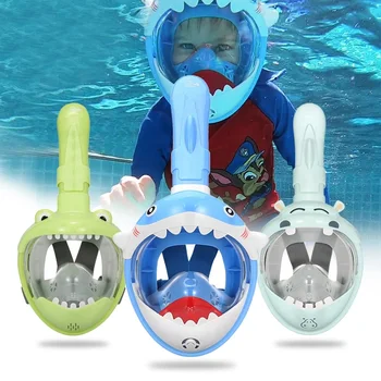 Детская мультяшная маска для дайвинга, маска для плавания с маской и трубкой для подводного плавания с маской и трубкой для мальчиков и девочек, комплект снаряжения для подводного плавания с маской и трубкой с защитой от тумана для детей