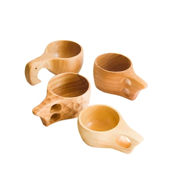 Чайная чашка ручной работы из натурального массива дерева Деревянная кружка для вина, кофе, воды, пива для питья
