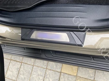светодиодные накладки на пороги, защитные накладки для автомобильных аксессуаров Toyota Hilux 2020, пороги с подсветкой, защитные накладки на пороги