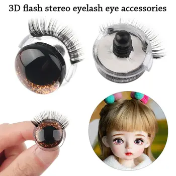 20 мм 3D Глаза, Защитные Глаза с ресницами-Мигающие Глаза для Аксессуаров для кукол-Амигуруми, связанных крючком