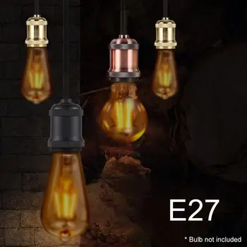 Легкая Винтажная Ретро-лампа с цоколем E27, Подвесные светильники, Цоколь лампы, Винтовая база, Алюминиевый Промышленный Ретро-держатель лампы, фитинг