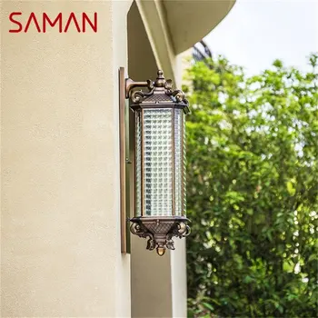 SAMAN Наружный настенный светильник LED Классические Ретро Роскошные бра Водонепроницаемый IP65 Декоративный для дома
