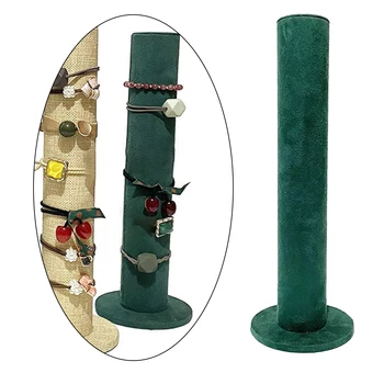 Бархатная подставка для ювелирных изделий и браслетов, держатель для ленты для волос с бантом, высота 31 см, зеленый цвет
