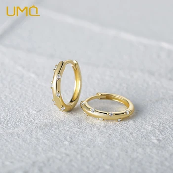 UMQ Серьги-кольца из стерлингового серебра 925 пробы, золотой цвет, глянцевый Крошечный пирсинг в хряще, Маленькая серьга-обнимашка для женщин, подарок для ювелирных изделий