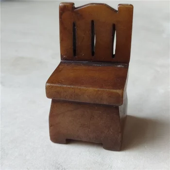 Поставка ювелирных изделий Антикварный потертый нефритовый стул из Сюянь, Старомодный стул с ностальгической старинной резьбой, сельский стул с нефритовыми украшениями