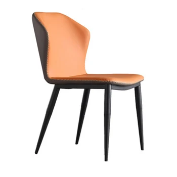 Обеденный стул в стиле минимализм, мягкий чехол из натуральной кожи, Удобная скамейка Соответствует эргономике, устойчивый Прочный табурет