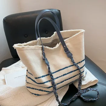 Женские холщовые сумки большой емкости, высококачественная женская сумка через плечо, дизайнерские женские сумки через плечо, повседневные сумки-тоут-мессенджеры