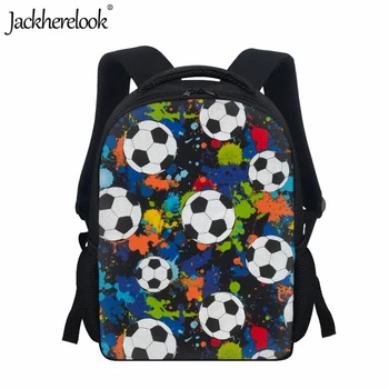 Jackherelook Детская школьная сумка с мультяшным футбольным принтом, детские сумки для книг, практичный спортивный рюкзак для путешествий, рюкзак для мальчиков