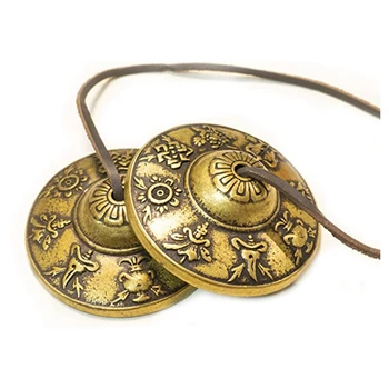 1 комплект тибетских колокольчиков ручной работы из латуни, Тибетские колокольчики премиум-класса, Поющая чаша для исцеления чакр, снятия стресса, медитации йоги Желтый