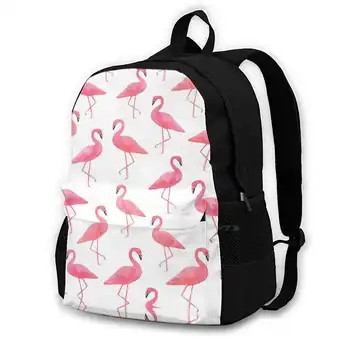Рюкзак с 3D принтом Фламинго, повседневная сумка, современный Стильный модный акварельный Фламинго, Розовый Акварельный Фламинго, Милый