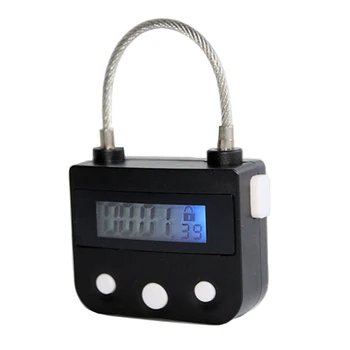 Металлический замок с таймером, USB ЖК-дисплей, Металлический Электронный Перезаряжаемый таймер, Многофункциональный замок, Черный