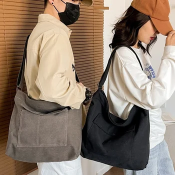 Модная сумка на плечо 2023, холщовые женские сумки через плечо, сумки для хранения большой емкости, повседневные сумки-мессенджеры