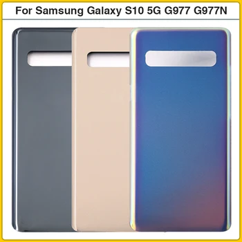 10 Шт. Для Samsung Galaxy S10 5G SM-G977B G977 G977N Задняя Крышка Аккумулятора Задняя Дверь 3D Стеклянная Панель Корпус Чехол Клейкая Замена