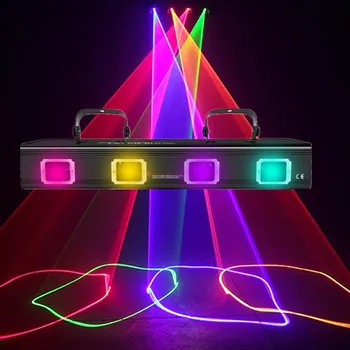 Система лазерного шоу с четырьмя линзами RGBY, Сценическая дискотека, рождественское украшение, лазерные огни, DMX DJ оборудование, проект 500 метров