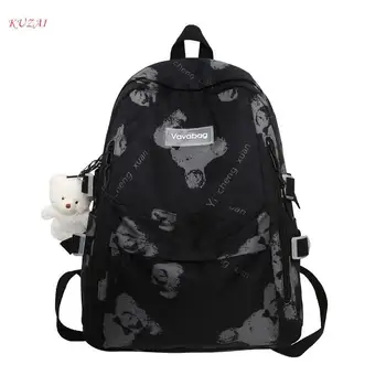 Модный рюкзак с принтом KUZAI Girl, женская нейлоновая водонепроницаемая школьная сумка для колледжа, студенческий рюкзак Kawaii, сумки для книг для девочек-подростков