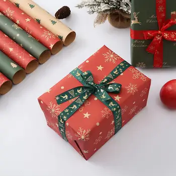 Размер Праздничной подарочной упаковки Оберточная бумага Прочный Размер праздничной рождественской оберточной бумаги Коллекция рождественских элементов для поделок