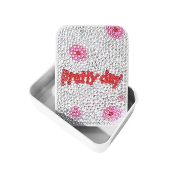 Алмазная роспись своими руками, маленькая металлическая коробка, подарочная коробка для конфет с индивидуальной росписью в наличии