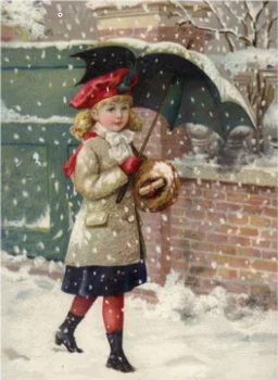 Снежинка над ней, Девочка, наборы для вышивания крестиком, набор для шитья 16 карат, 18 карат, 14 карат, Белый холст, вышивка, Домашний декор ручной работы