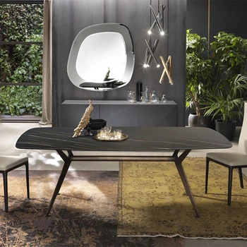 Итальянский импортный стол rocky table, сочетание стола и стула, легкая роскошная гостиная, современный простой обеденный стол