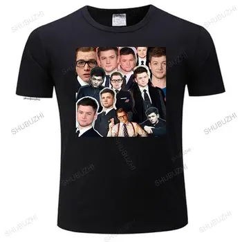 новые винтажные футболки, черная футболка Taron Egerton, taron egerton, taron egerton, актер kingsman eggys, футболка eggsy unwin welsh