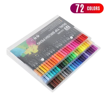 72 цвета маркеры набор двойной наконечником, цветные ручки Изобразительное искусство маркеры точек для детей, для взрослых Раскраски для рисования художественная ручка