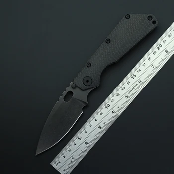 Карманный складной нож GODFUR SMF D2 Со стальным лезвием и титановой ручкой CF Для самообороны на открытом воздухе, для кемпинга, Фруктовые ножи, Универсальные инструменты EDC