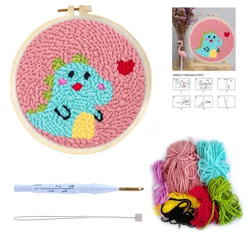 SDOYUNO Набор для вышивания перфорационной иглой, ручка для вышивания с животным рисунком, для взрослых и детей, начинающих рукоделие