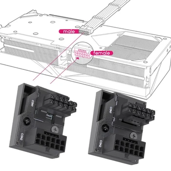 Переходник ATX с 16-контактным разъемом на 16-контактный разъем под углом 180 градусов, разъем кабеля питания графического процессора для видеокарты RTX4090 4080