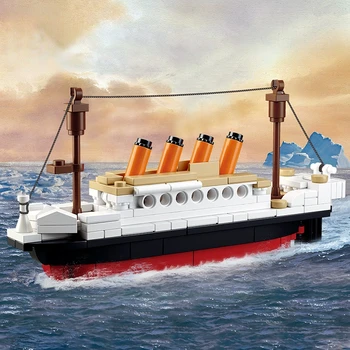 Титаник RMS Корабль Лодка Строительные блоки Наборы Juguetes DIY Кирпичи Городские фигурки Brinquedos Развивающие игрушки для девочек 194 шт.