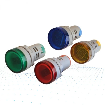 22 ММ Светодиодный вольтметр 60-700 В, индикатор измерителя напряжения, контрольная лампа, красный, желтый, зеленый, синий, цифровой амперметр, амперметр