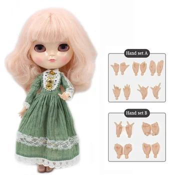 Кукла с розовыми волосами и обнаженным ледяным суставом Включает набор для рук A & B, как у куклы blyth, подходит для поделок № 2352