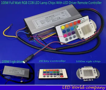 1ste 24-клавишный пульт дистанционного управления + 100 Вт мощный RGB светодиодный чип + 100 Вт RGB светодиодный драйвер Водонепроницаемый комплект для прожекторного освещения газона