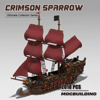 UCS MOC Строительные Блоки Модель Корабля Crimson Sparrow Технология Сборки DIY Коллекция Кирпичей Дисплей Игрушки Рождественские Подарки