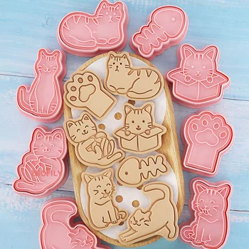 8 шт. /компл. Формочка для печенья, штамп в форме кошки, форма для выпечки печенья Animal Run Kingdom, форма для печенья, декор для торта, формочки для печенья