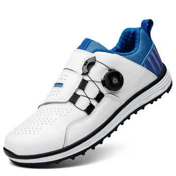 Мужская обувь для гольфа, водонепроницаемая кожаная спортивная обувь для гольфистов, кроссовки для гольфа с быстрой шнуровкой, Женская Удобная обувь для гольфа при ходьбе