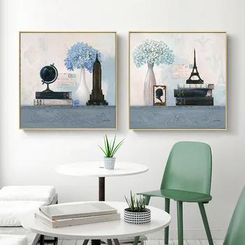 Ретро Акварельный принт на холсте в скандинавском стиле, настенная художественная картина, домашний декор, гостиная, Офис, Классический натюрморт, декоративная живопись