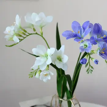 2 Вилки Цимбидиум Орхидея Искусственное Цветочное Растение Домашний Свадебный Декор Орнамент Искусственное Цветочное Растение