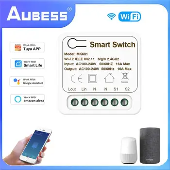 Tuya 16 / 10A Switch Mini Smart Breaker с двусторонним управлением, умный переключатель Wi-Fi, умный контроль жизни, Поддержка Alexa Google Home, Яндекс Алиса
