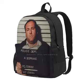 Редкий Снимок Тони Сопрано-2000 Школьная сумка Большой Емкости Рюкзак Для Ноутбука 15 Дюймов The Sopranos Uncle Tony Soprano Mugshot
