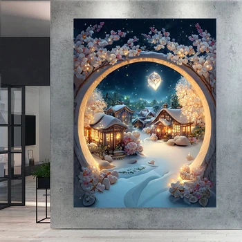Новые поступления Fantasy Flower DIY 5D Diamond Painting House Алмазная Вышивка Крестиком Замок С полной алмазной мозаикой Декор H64