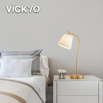 Настольная лампа VICKYO Nordic Creative LED для чтения H65, Полностью Медная Прикроватная настольная лампа для гостиной, спальни, кабинета, ночные светильники