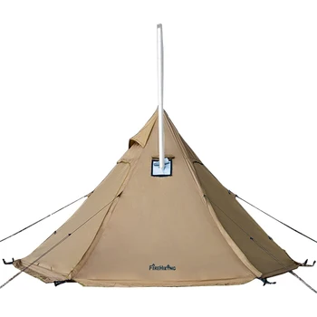 Палатка для пеших прогулок LEVA Hot Tent на 2-4 человека Водонепроницаемая палатка-вигвам с отверстием для печки и половиной внутренней сетки