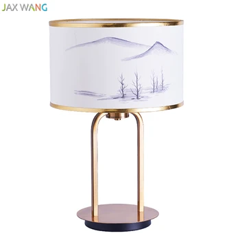 Настольная лампа с тканевым абажуром в китайском стиле под старину, креативные настольные светильники для гостиной, прикроватной тумбочки в спальне, домашнего освещения