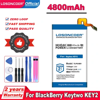 LOSONCOER 4800mAh TLP035B1 Сменный аккумулятор телефона для смартфона BlackBerry Keytwo KEY2