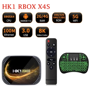 LEMFO HK1 RBOX X4S Smart TV Box Android 11 Amlogic S905X4 4 ГБ 128 ГБ 5 ГГЦ Smart TV Медиаплеер Телеприставка 8K
