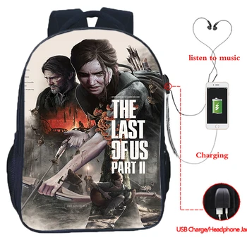 The Last of Us Part 2 Водонепроницаемый Рюкзак Для Зарядки через USB, Школьные Дорожные Сумки для Мальчиков И Девочек, Подростковый Многофункциональный Рюкзак для Ноутбука