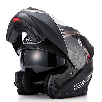 Защитный модульный откидной мотоциклетный шлем, двойная линза внутри солнцезащитного козырька, защитный откидной профессиональный шлем для гонок по бездорожью